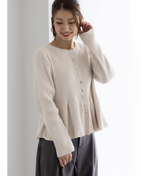 Te chichi モールペプラム2WAYニット ライトベージュ