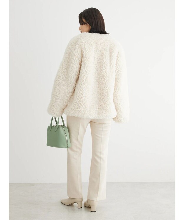 Green Parks ・ＥＬＥＮＣＡＲＥ　ＤＵＥ　シープファーノーカラーコート Ivory