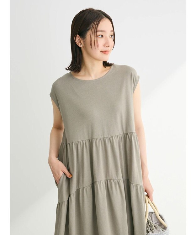 Green Parks ・ＳＵＧＡＲ　ＳＰＯＯＮ【ＣＯＯＬ】フレンチキリカエワンピ Gray Beige