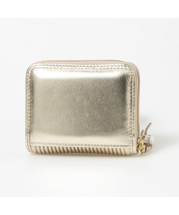 UNBILLION ペルケ perche / シーププリーツ・ジャバラカードウォレット ゴールド