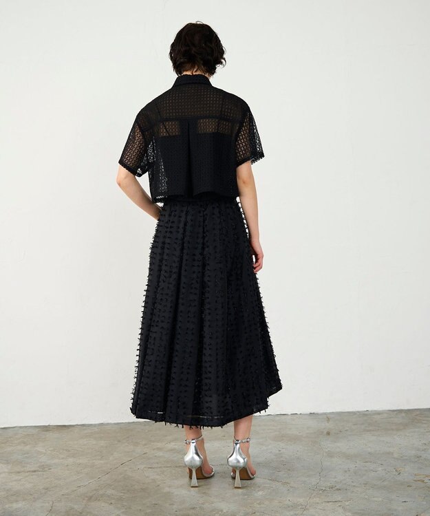 GRACE CONTINENTAL シアージャガード スカート ブラック