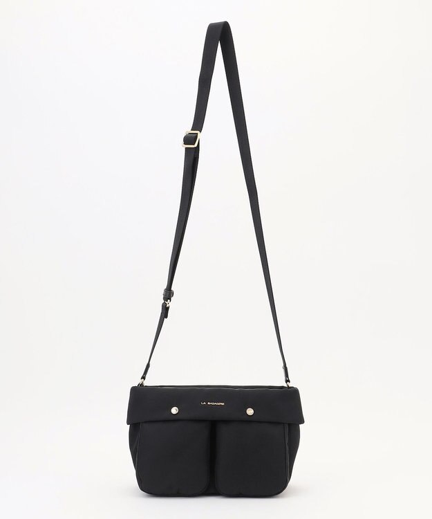 LA BAGAGERIE ダブルフロントポケットショルダー ブラック