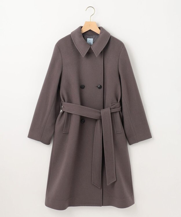 組曲 ライトビーバー トレンチライク ロングコート チャコールグレー系