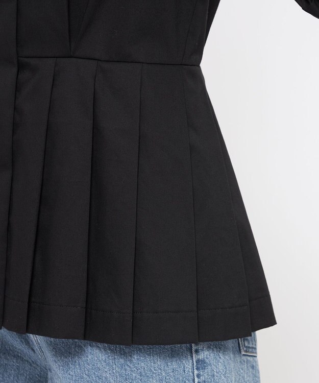 uncrave コットンツイル ペプラムシャツ（uncrave WHITE） ブラック