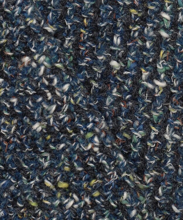 自由区 ミックスツイードニット  ベスト リッツブルー系