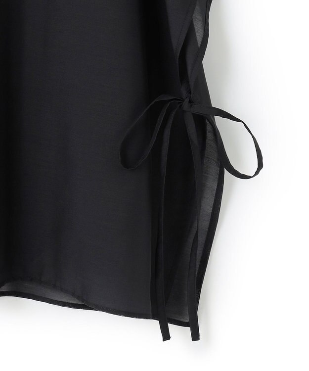 UNFILO L 【洗える】シアーレイヤード Tシャツ ブラック