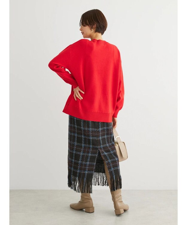 Green Parks ・ＳＵＧＡＲ　ＳＰＯＯＮ　チェックフリンジスカート Black