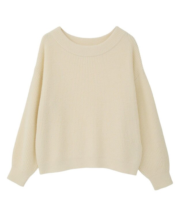 earth music&ecology パウダーシャギー畦プルオーバー Ivory