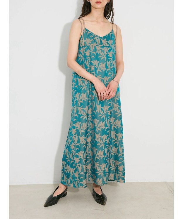 Green Parks ウ゛ィンテージフラワージャガードキャミワンピース Flower