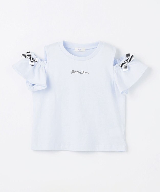 ANY KIDS 【綿100%】オンオフショルダー Tシャツ 【新色】サックスブルー