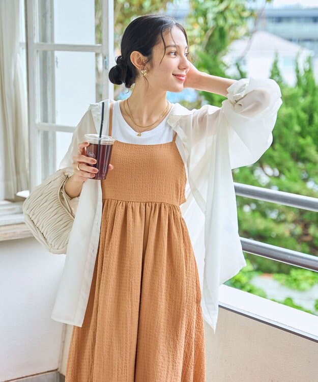 WEGO 【シワになりにくい/手洗い可】シアーBIGシャツ ホワイト