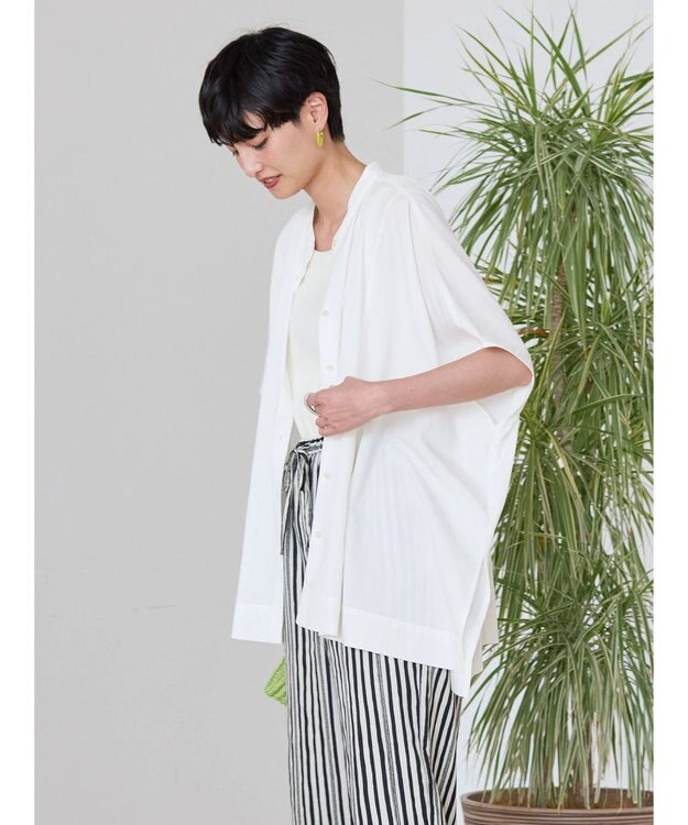 AMERICAN HOLIC 接触冷感ポンチョフレンチスリーブシャツ Off White