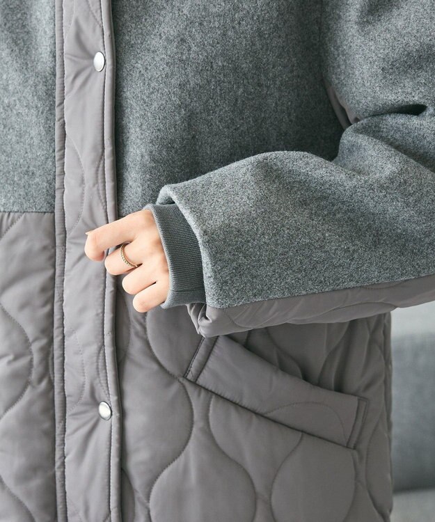 CRAFT STANDARD BOUTIQUE キルト切替フードコート Gray