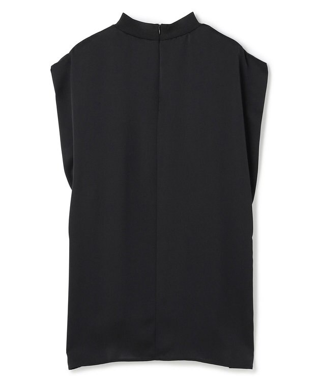 uncrave ライトダブルサテン タックブラウス ブラック