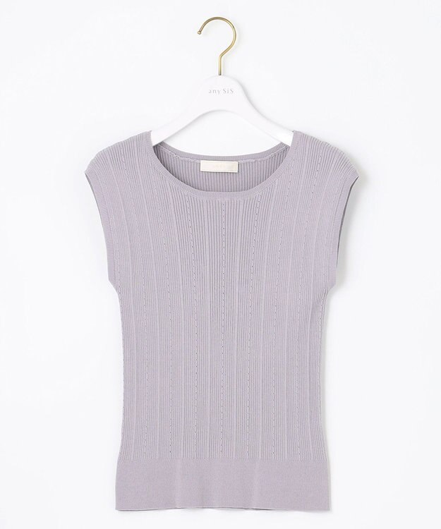 ANY SIS S 【美人百花6月号掲載】2SET シアーカーディガン アンサンブル ラベンダー