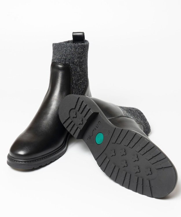 BONTRE 【UNISA/ウニサ】リブニットショートブーツ ブラック