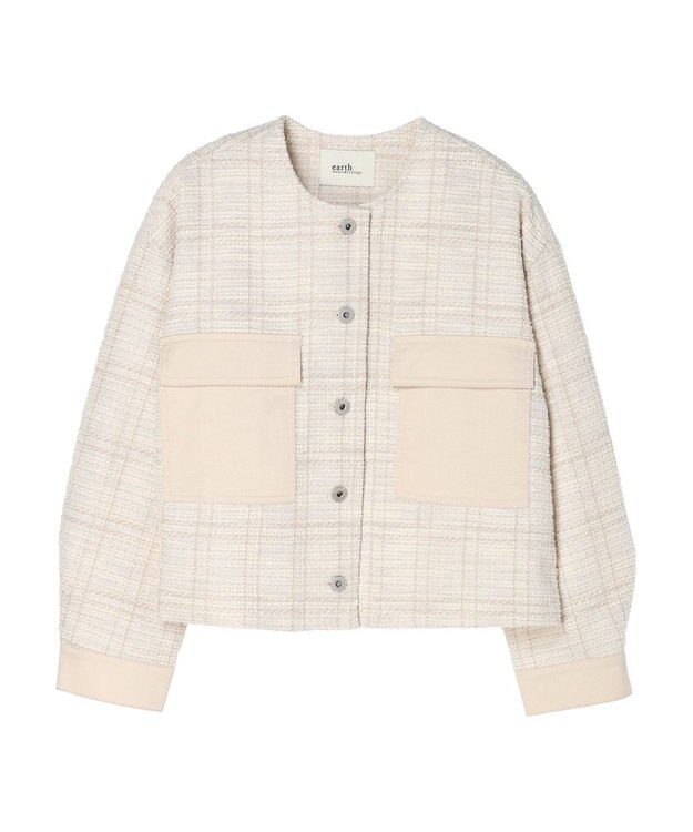 earth music&ecology ツイードジャケット（ｃｈｅｃｋ） Ivory