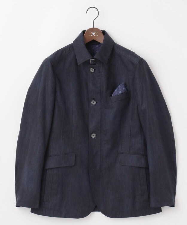 JOSEPH ABBOUD 【軽量/スウェードタッチ】ライトスウェードジャケット ネイビー系