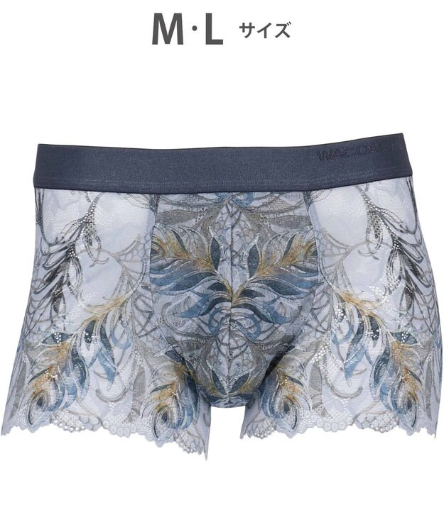 WACOAL MEN WACOAL MEN 【レースボクサー】 ボクサーパンツ フロント快適グラマラス 通気性 スカラ始末(裾部分) 前閉じ レース 下着 メンズ WT3826 /ワコールメン グレー