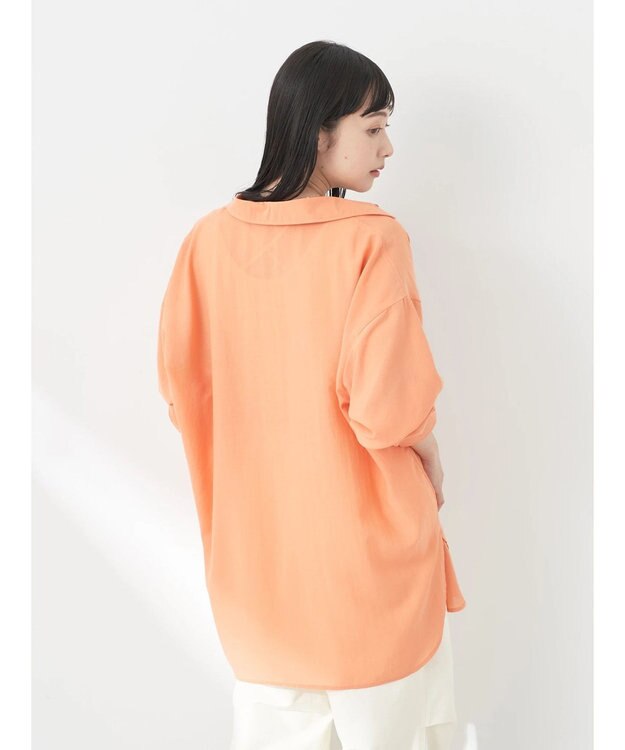 earth music&ecology シアーボーイズライクシャツ Orange