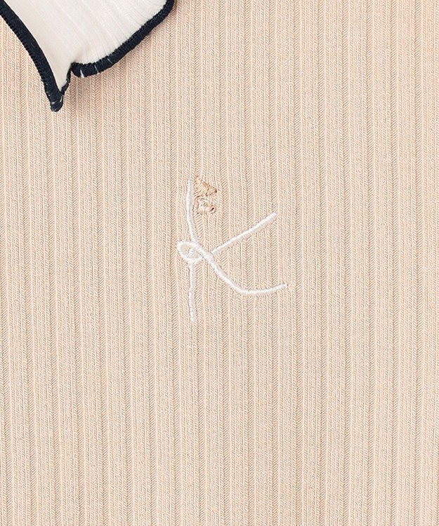 組曲 KIDS 【150-160cm】リブ襟 トップス ベージュ系