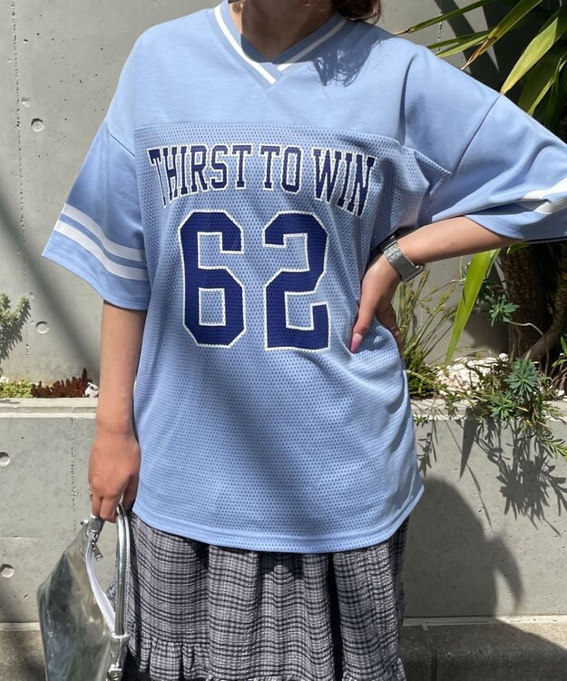 WEGO ナンバリングメッシュビッグT サックス