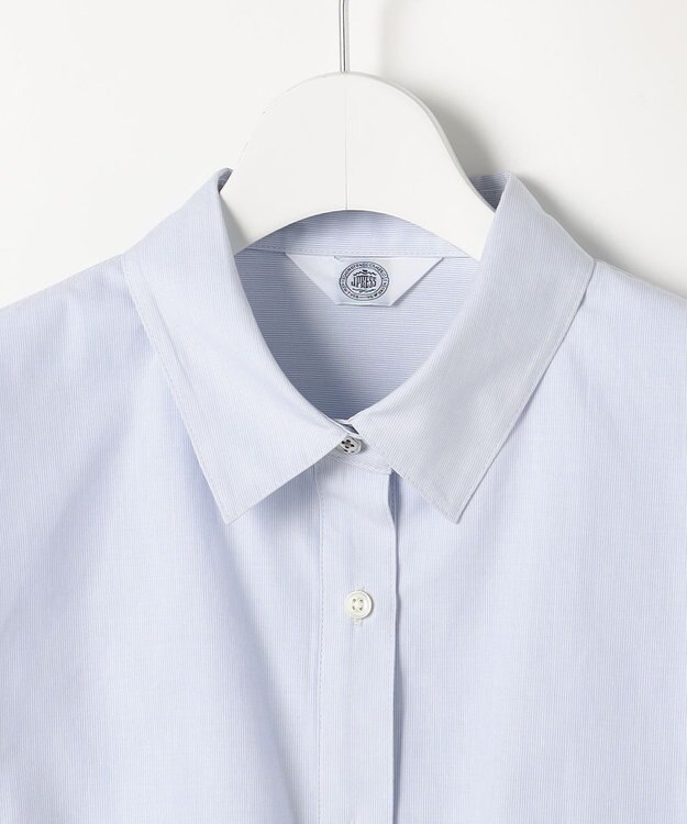 J.PRESS LADIES 【WEB限定カラーあり】COTTON TEX ブラウス ライトグレーストライプ系