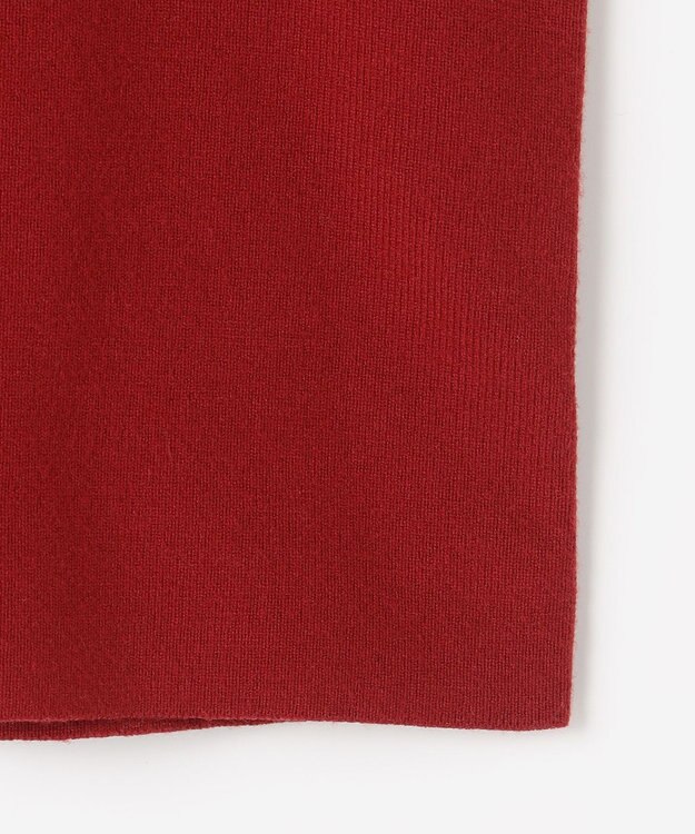 Feroux 胸元刺繍パールニット カーディガン レッド系