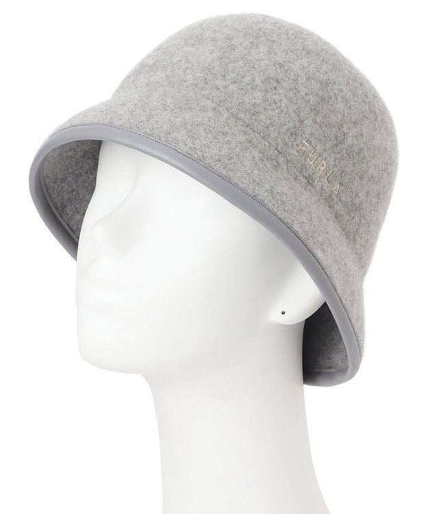 MOONBAT FURLA パイピング×ロゴ バスクハット／UV グレー