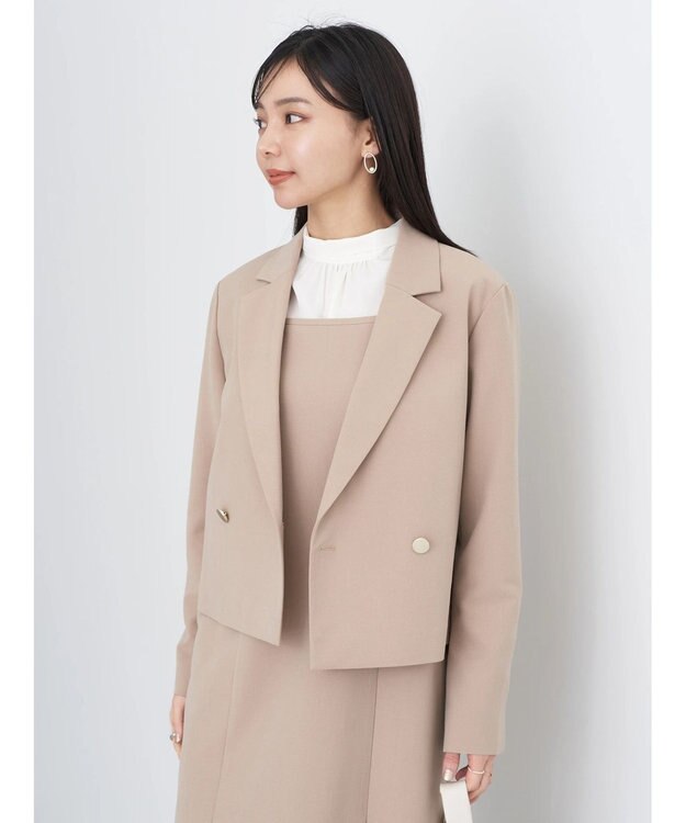 earth music&ecology ショートテーラードジャケット Beige