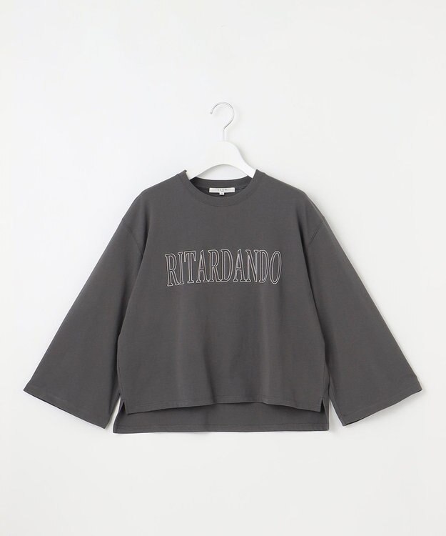 23区 【SLOW/一部店舗限定】MVSコットン フレア袖 ロゴTシャツ グレー系