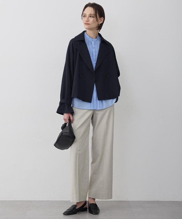 ICB 【2WAY】 セシェシルキーローン ラッフルブラウス サックス