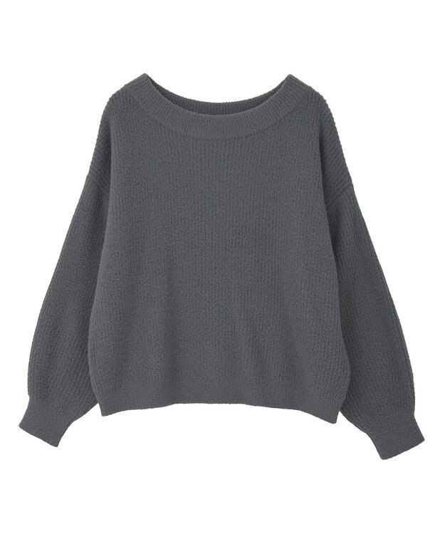 earth music&ecology パウダーシャギー畦プルオーバー Charcoal Gray