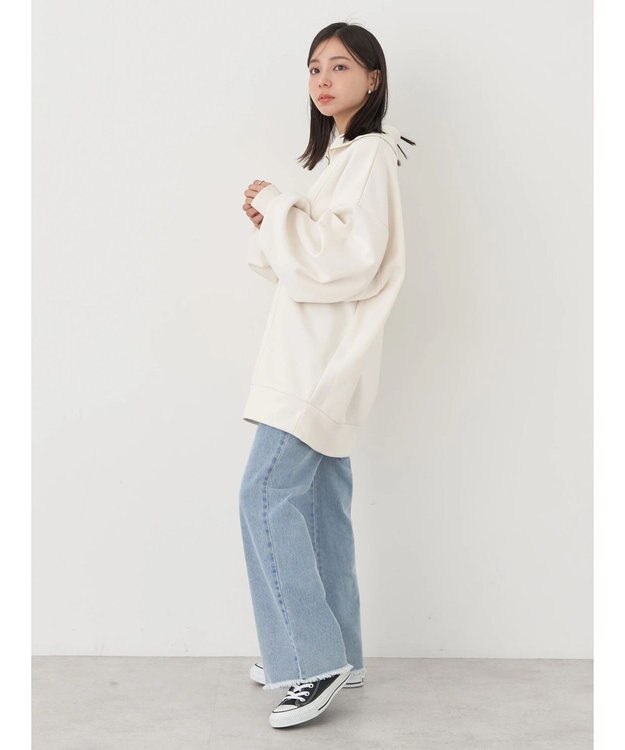 earth music&ecology スタンドｚｉｐダンボールチュニック Ivory