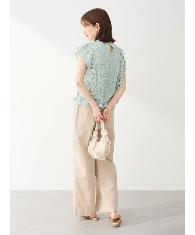 Green Parks ・Ｐｅｔｉｔ　Ｆｌｅｕｒ　フレンチレーシ－ブラウス Mint Green