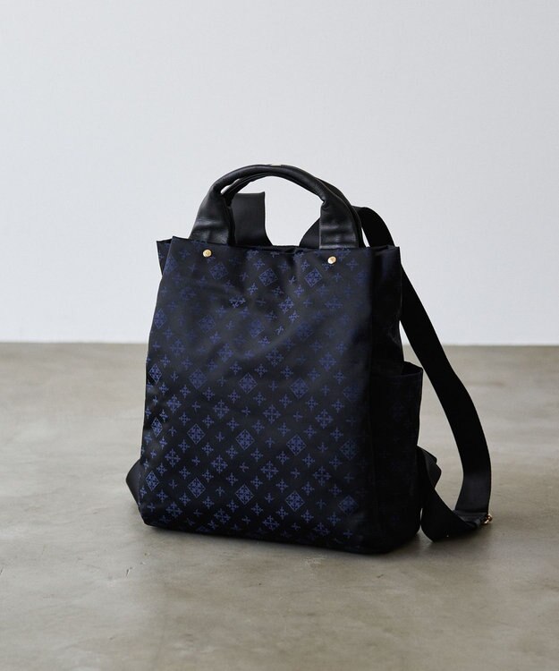 russet ナイロンジャガード2ハンドルリュックサック(SF-220) Black/Navy