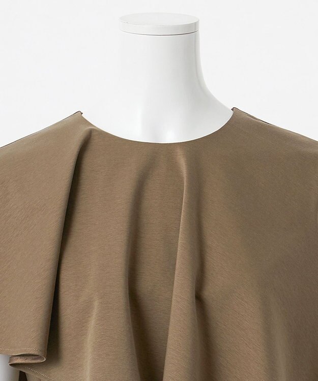 23区 【エステータ】トリアセファインジャージー ラッフルデザイン カットソー カーキ系