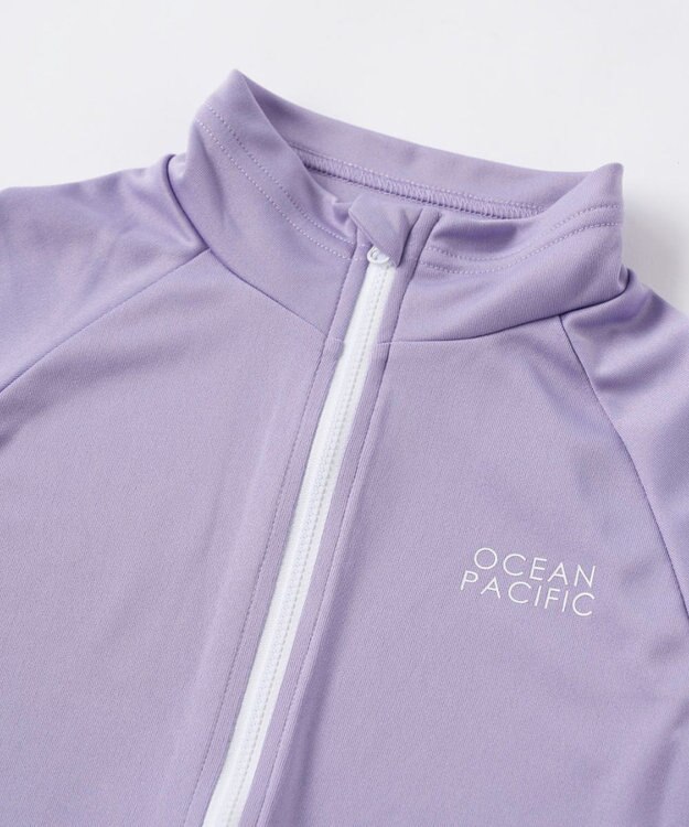 OP／FILA 【Ocean Pacific】フルジップ OPロゴラッシュガード ラベンダー
