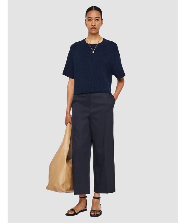JOSEPH ライトギャバジンストレッチ　ワイドトラウザーズ Navy