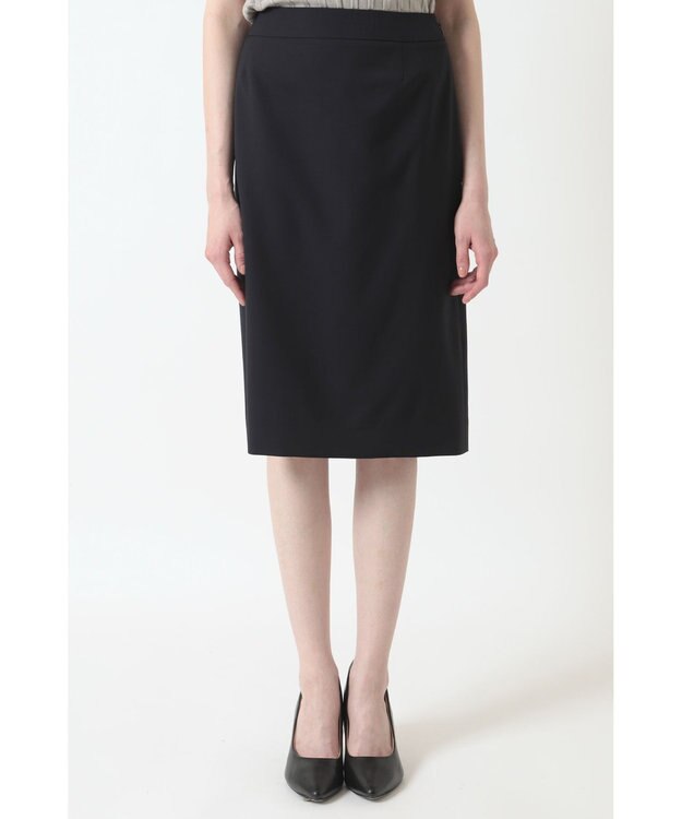 DAKS ウールタイトスカート ネイビー