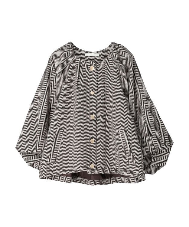 Green Parks ・ｆｕｒｒｙ　ｒａｔｅ　ヘリンボーンタックジャケット Brown