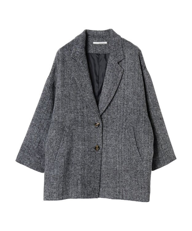 Green Parks ・ＥＬＥＮＣＡＲＥ　ＤＵＥ　ヘリンボーンミドルコート Gray