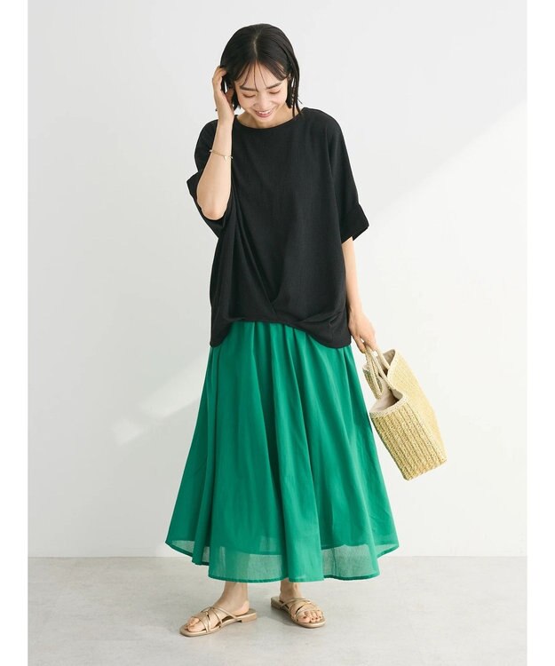 Green Parks インド綿 アソートボイルギャザースカート Green