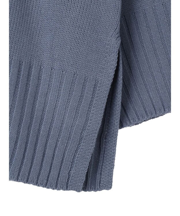 earth music&ecology アンチピリングリブハイネックチュニック Blue