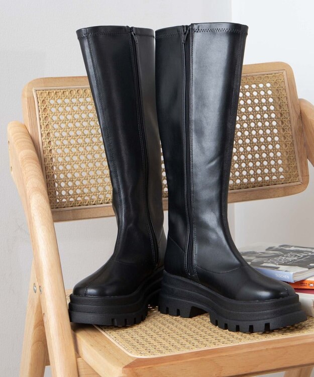 WEGO ボリュームロングブーツ ブラック