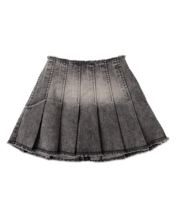 WEGO ヴィンテージウォッシュデニムプリーツスカパン ブラックその他