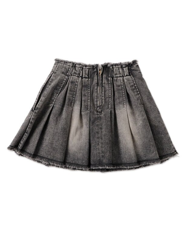 WEGO ヴィンテージウォッシュデニムプリーツスカパン ブラックその他