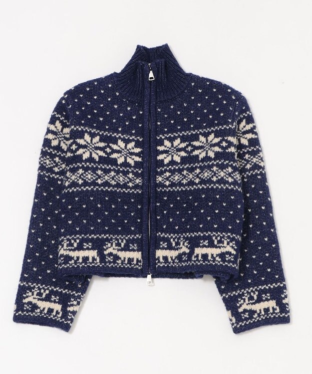 WEGO ノルディックZIPニット ブルー