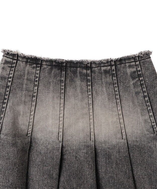 WEGO ヴィンテージウォッシュデニムプリーツスカパン ブラックその他