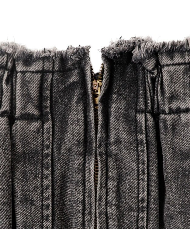 WEGO ヴィンテージウォッシュデニムプリーツスカパン ブラックその他